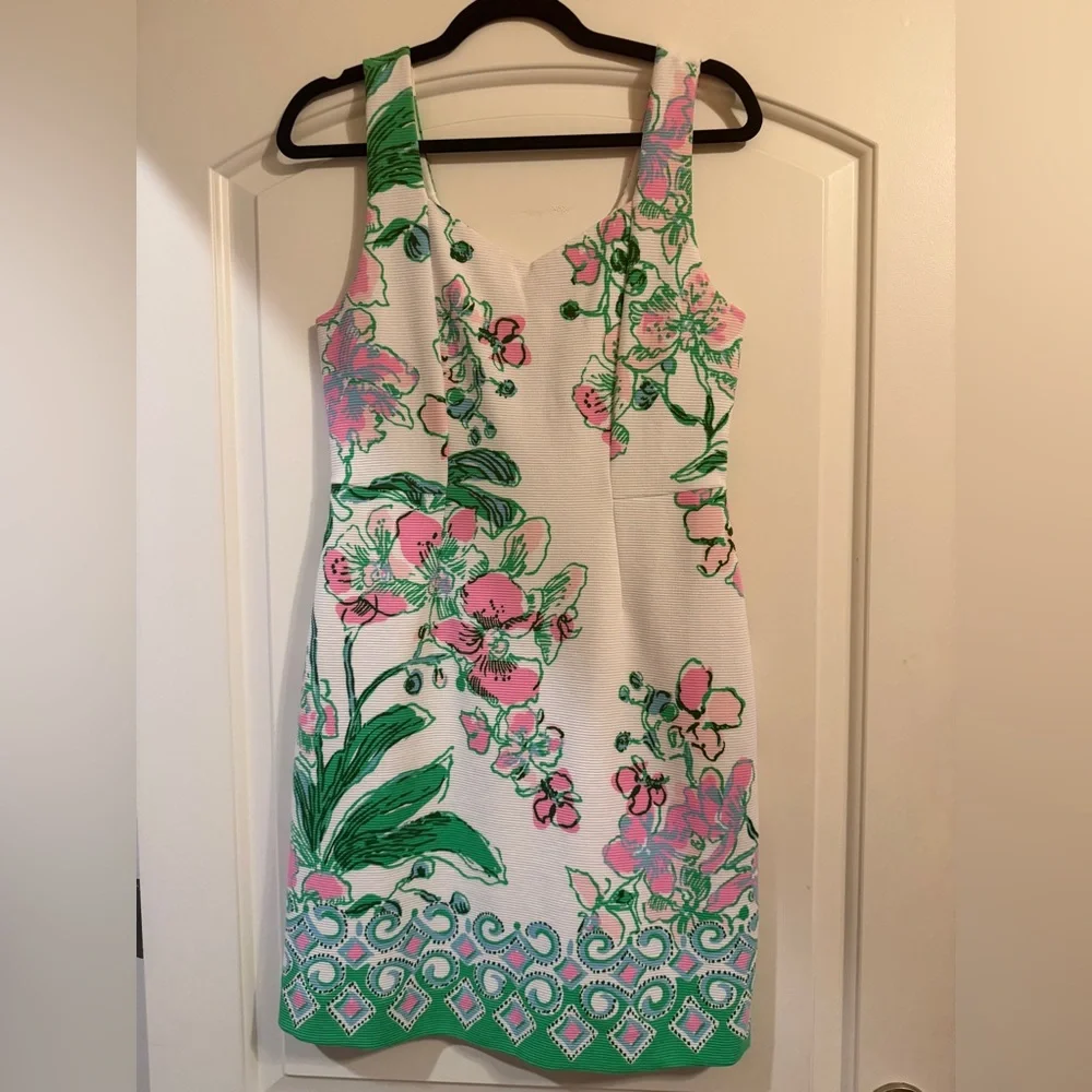 Lilly Pulitzer Del Ray Stretch Shift Dress in Orchids on the Avenue Size S NWOT